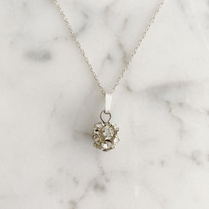 LOLA silver rhinestone ball necklace - 