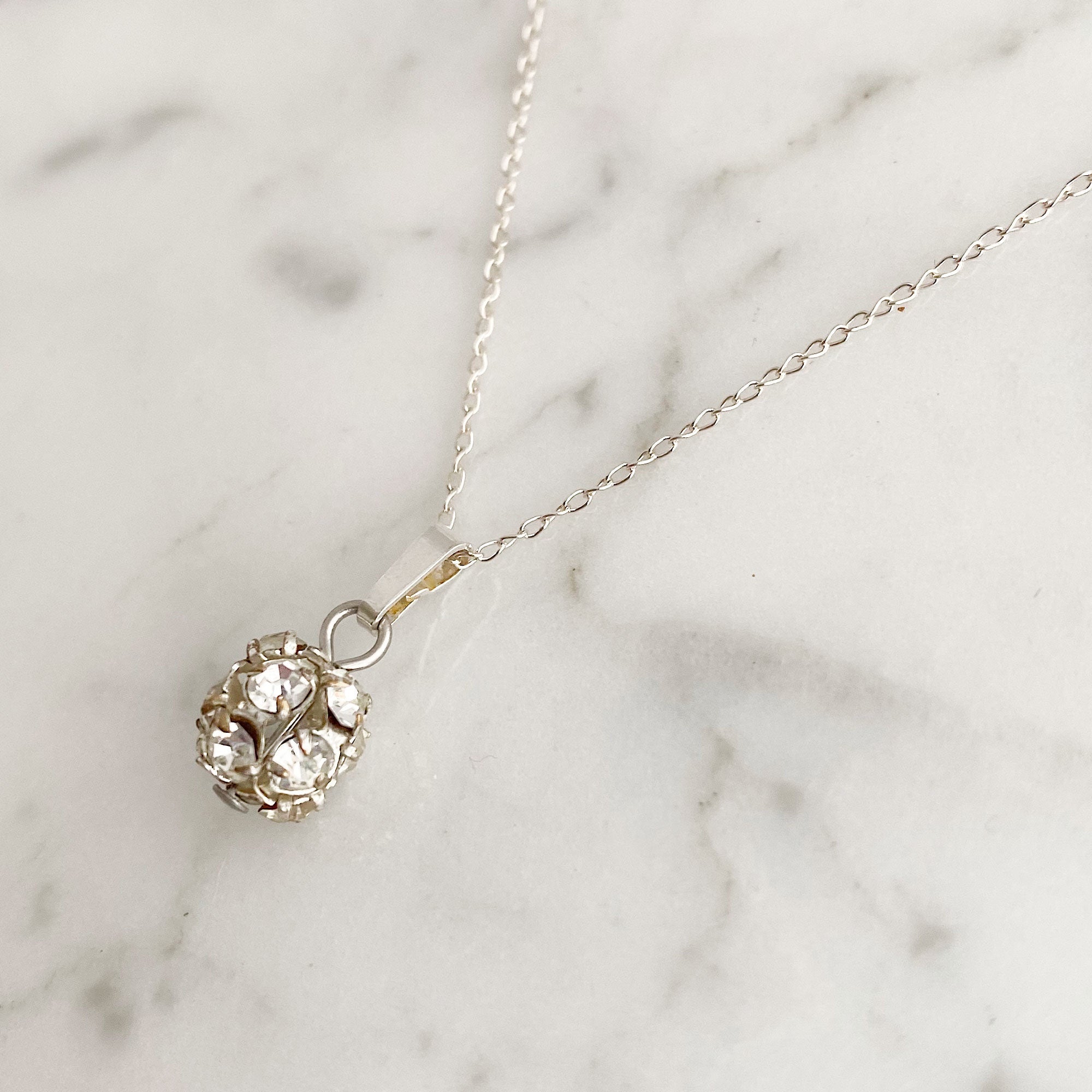 Rhinestone ball hotsell necklace