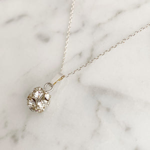 LOLA silver rhinestone ball necklace - 