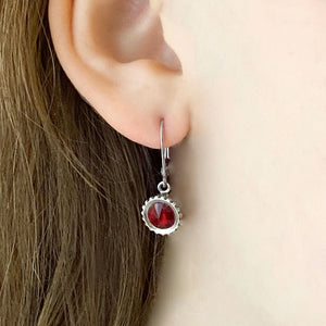 LOWRY vintage silver and red drop earrings - 