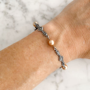 LUISA Art Deco and Swarovski pearl bracelet - 