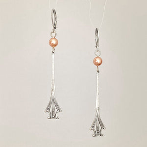 LUISA Swarovski pearl Art Deco earrings - 