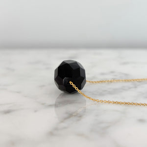 LUKAS vintage onyx 14kt gold necklace - 