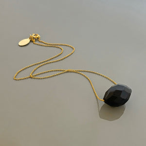 LUKAS vintage onyx 14kt gold necklace - 