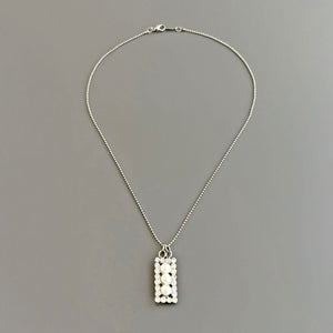 LYNWOOD silver pearl and clear rhinestone pendant necklace - 