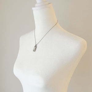 LYNWOOD silver pearl and clear rhinestone pendant necklace - 