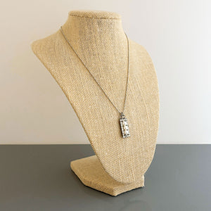 LYNWOOD silver pearl and clear rhinestone pendant necklace - 