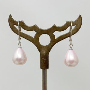 MAGGIE pink mother of pearl teardrop earrings - 