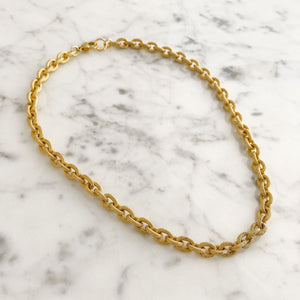 MAKAYLA textured gold chain necklace - 
