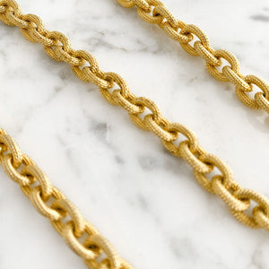MAKAYLA textured gold chain necklace - 