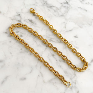 MAKAYLA textured gold chain necklace - 