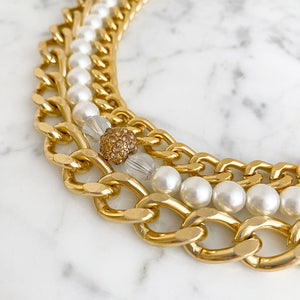 MALA 2 in 1 pearl and gold necklace - 