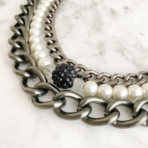 MALA 2 in 1 pearl and hematite necklace - 