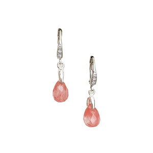 MARCEL pink crystal and sterling earrings - 