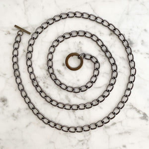 MARIBETH gun metal chain belt - 