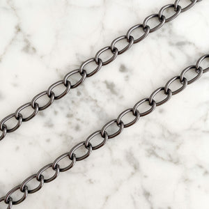 MARIBETH gun metal chain belt - 