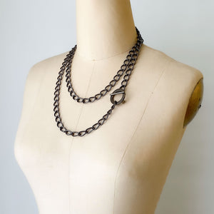 MARIBETH gun metal chain belt - 