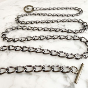 MARIBETH gun metal chain belt - 