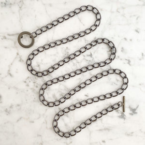 MARIBETH gun metal chain belt - 