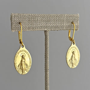 MARY vintage Virgin Mary devotional medal earrings - 