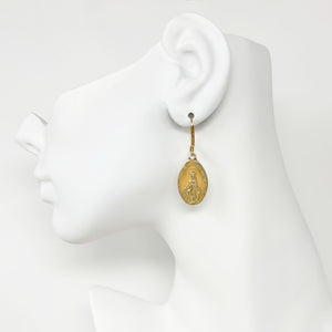 MARY vintage Virgin Mary devotional medal earrings - 