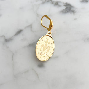 MARY vintage Virgin Mary devotional medal earrings - 