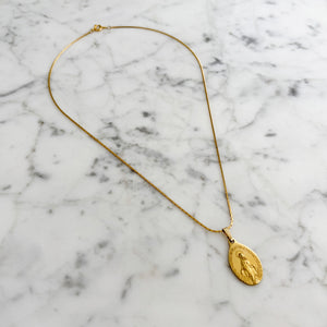 MARY vintage Virgin Mary devotional medal necklace - 