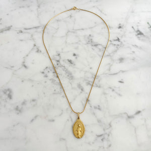 MARY vintage Virgin Mary devotional medal necklace - 
