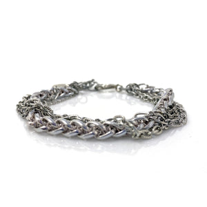 MASON silver multi chain bracelet - 