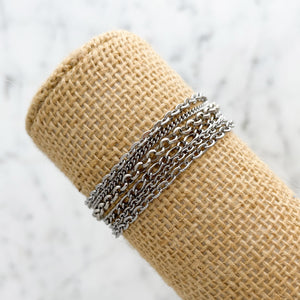 MASON silver multi chain bracelet - 