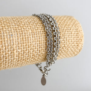 MASON silver multi chain bracelet - 