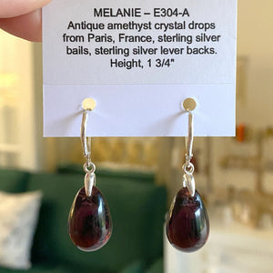 MELANIE antique french amethyst sterling earrings - 