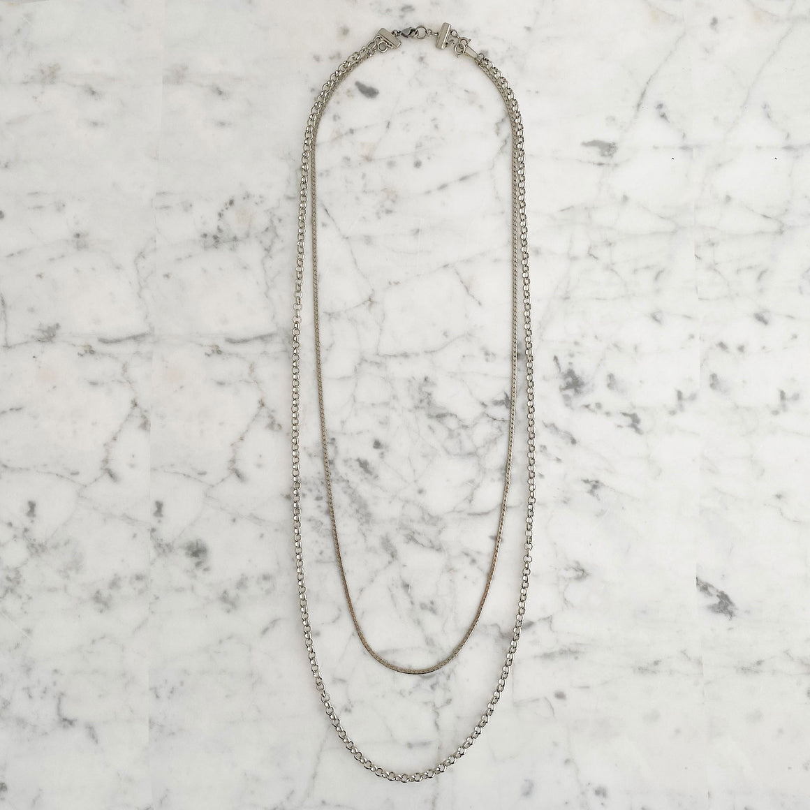 MEYER multi herringbone necklace-GREEN BIJOU
