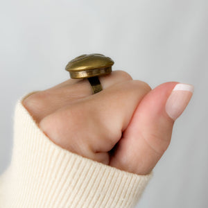 MITCHELL Canadian Military brass button ring - 