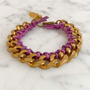 MON AMI BRACELETS brass & suede (more colours available)-GREEN BIJOU
