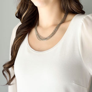MASON silver multi chain necklace - 