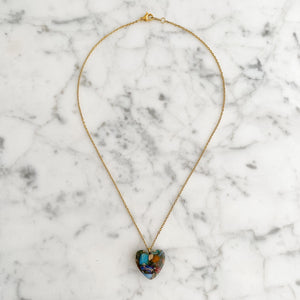NASH heart shaped Jasper pendant necklace - 