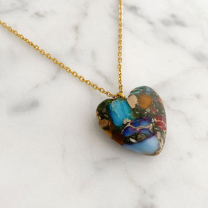 NASH heart shaped Jasper pendant necklace - 