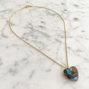 NASH heart shaped Jasper pendant necklace - 