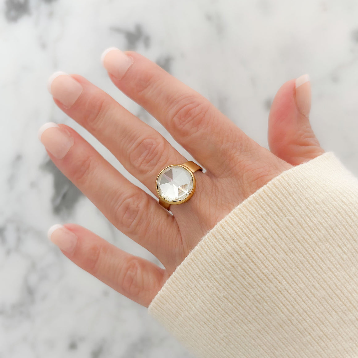 ONEIDA crystal ring-GREEN BIJOU