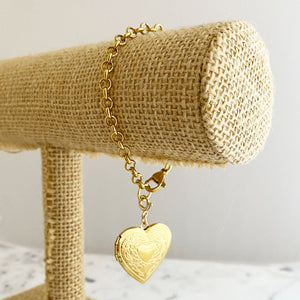 ORLA gold heart locket bracelet - 