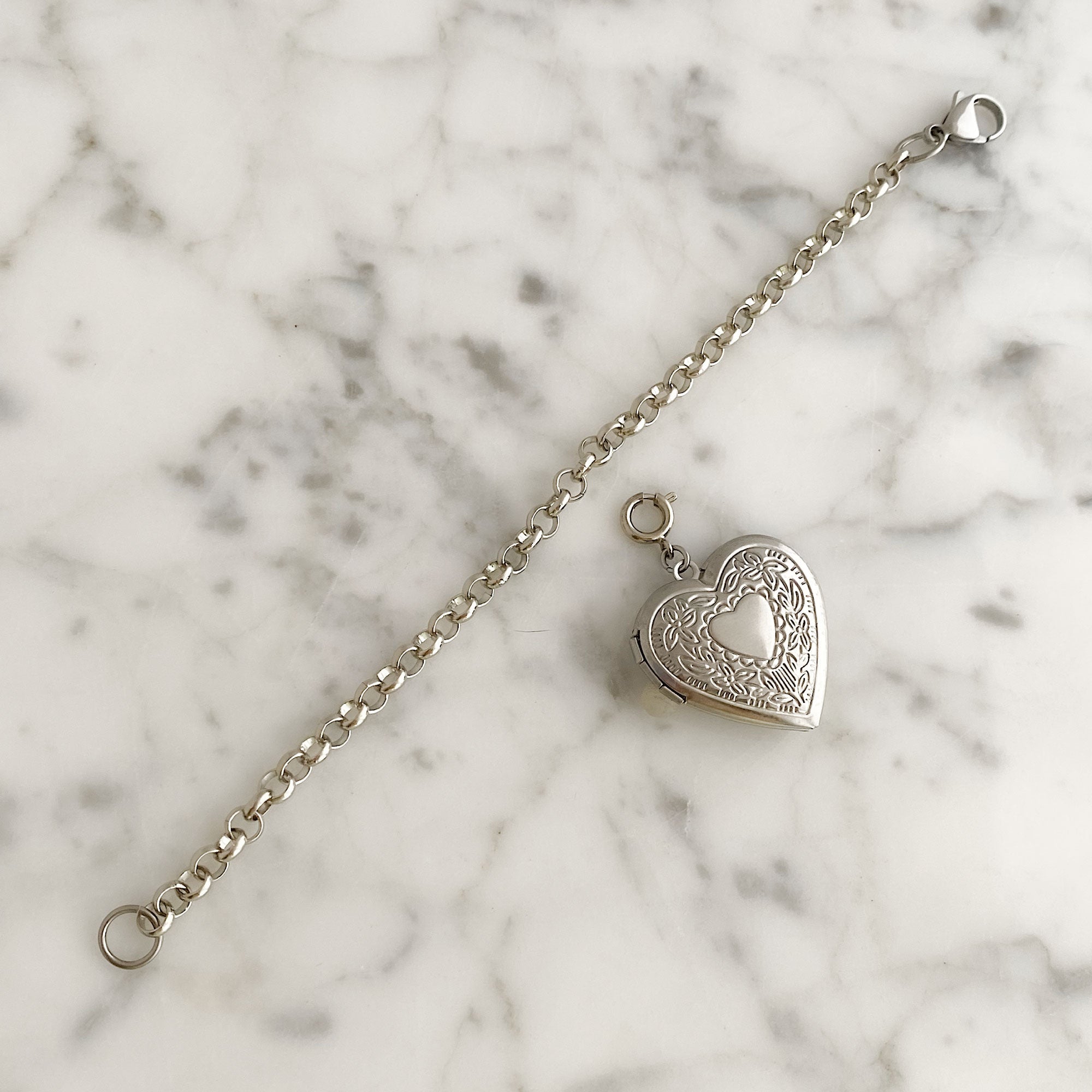 ORLA silver heart locket bracelet