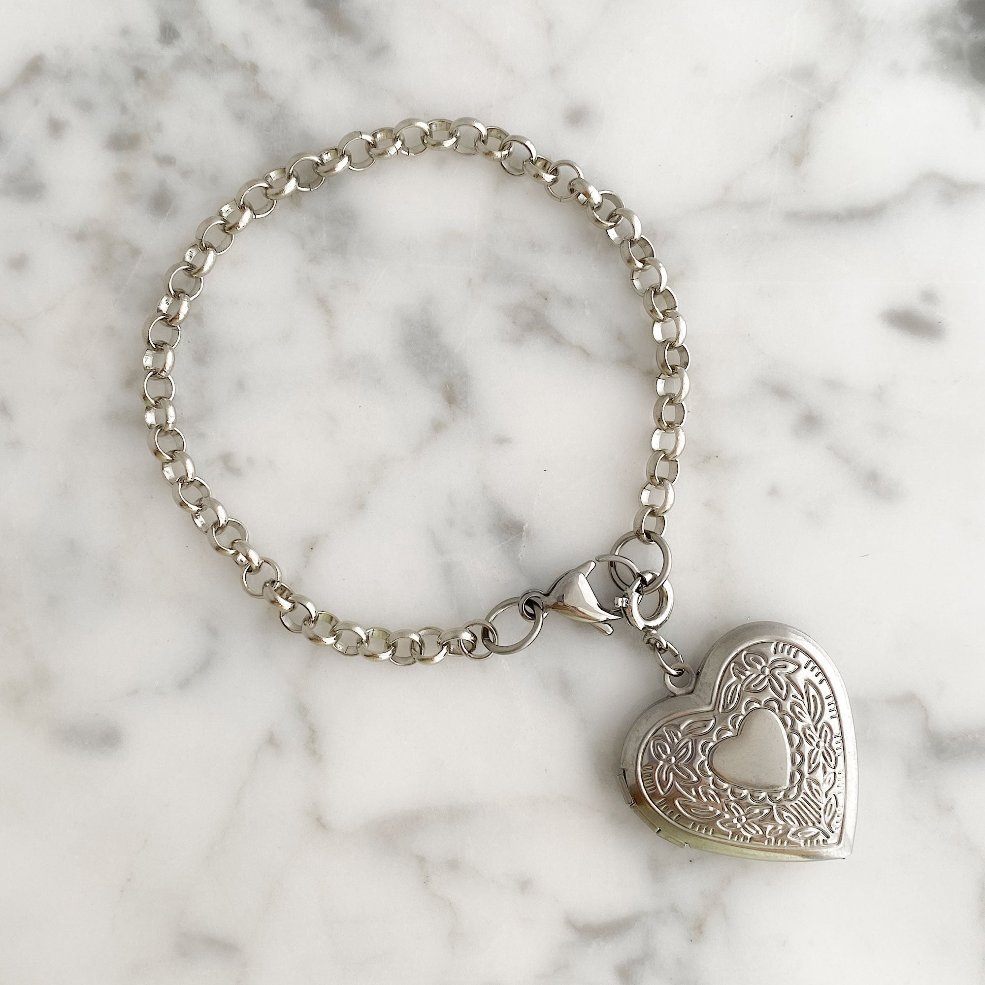 ORLA silver heart locket bracelet