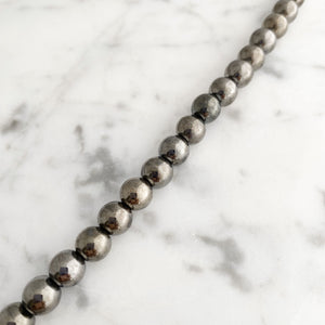 PASCALA long silver and hematite necklace - 