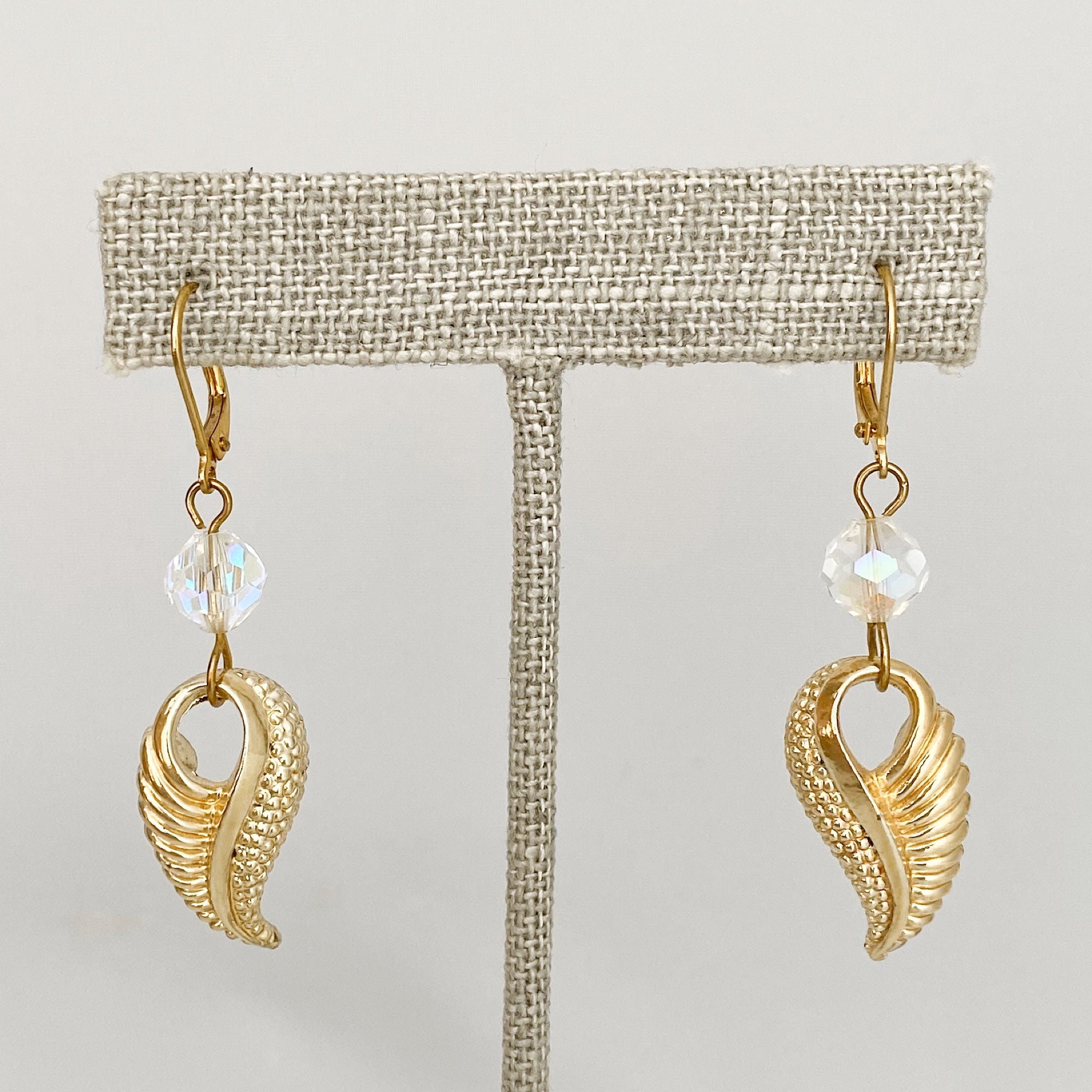 PIPER vintage leaf pendant earrings-GREEN BIJOU