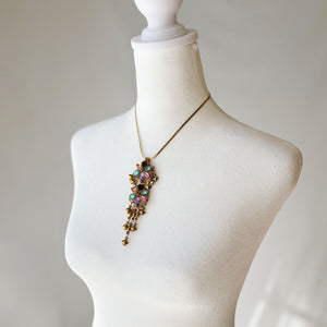POSEY vintage multi colour crystal necklace and earrings set - 