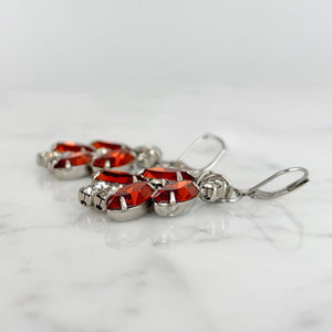 POWELL vintage rhinestone & topaz navette statement earrings - 