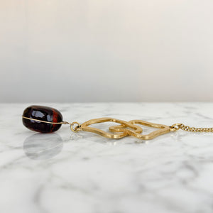 RAFAEL vintage topaz and gold double diamond shaped necklace - 