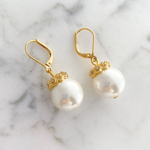 RASHIDA 18kt gold pearl earrings - 