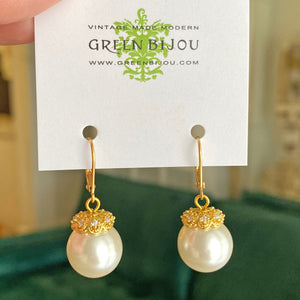 RASHIDA 18kt gold pearl earrings - 